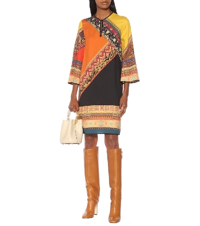 Shop Etro Wool And Silk Tunic Dress In Multicoloured