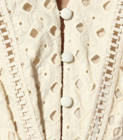Shop Johanna Ortiz Lovers Bridgelush Cotton Midi Dress In White