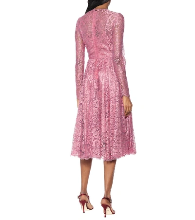 Shop Dolce & Gabbana Lace Dress In Pink