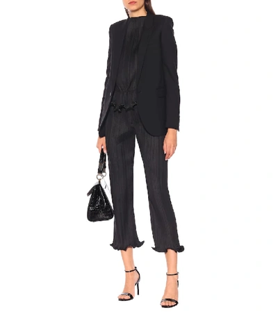 Shop Givenchy Pleated Satin Pants In Black