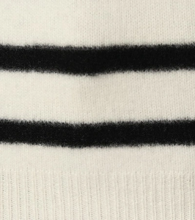 Shop Saint Laurent Striped Wool Sweater In White