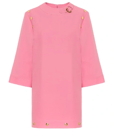 Shop Gucci Silk And Wool Cady Minidress In Pink