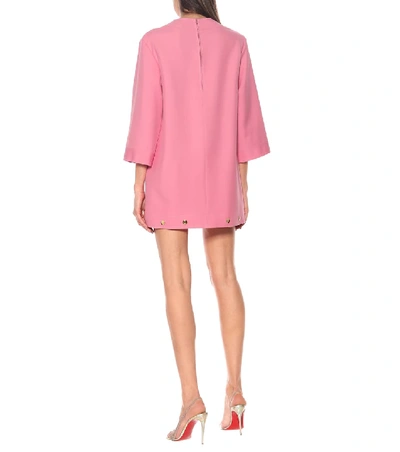 Shop Gucci Silk And Wool Cady Minidress In Pink
