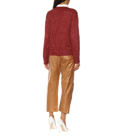 Shop Brunello Cucinelli Linen And Silk Sweater In Red