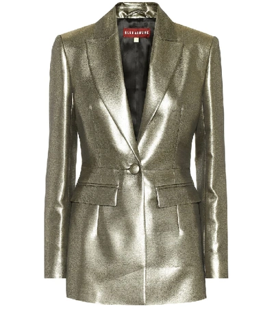 Shop Alexa Chung Single-breasted Blazer In Gold