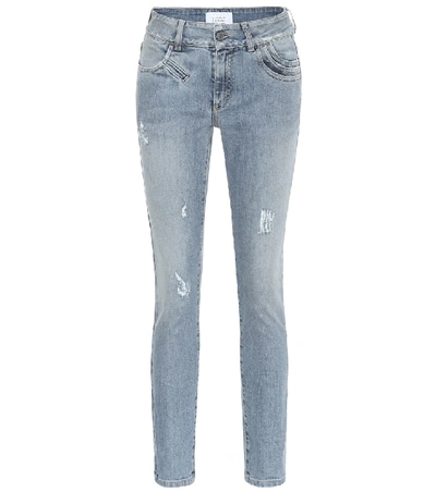 Shop Givenchy Distressed High-rise Skinny Jeans In Blue