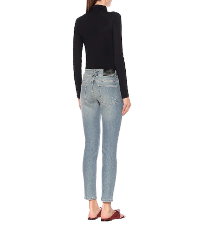 Shop Givenchy Distressed High-rise Skinny Jeans In Blue