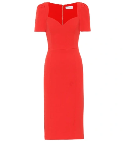 Shop Rebecca Vallance L'amour Crêpe Midi Dress In Red