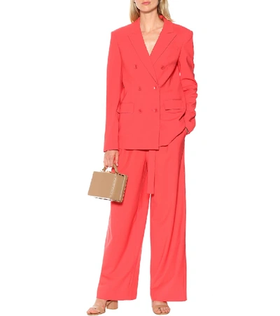 Shop Tibi Steward Wool-blend Blazer In Red