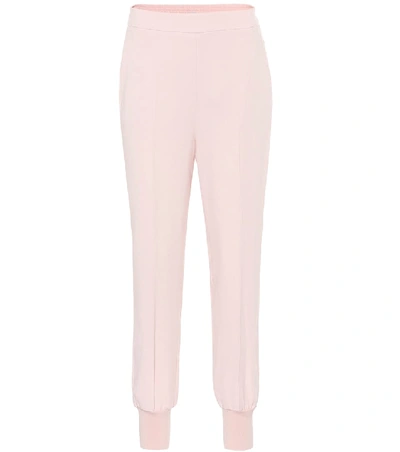Shop Stella Mccartney Julia Stretch-crêpe Tapered Pants In Pink