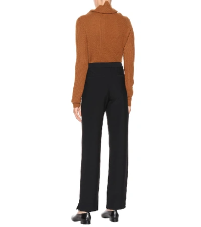 Shop Jil Sander Wool-blend Pants In Black