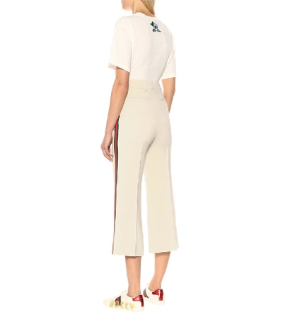 Shop Gucci Stretch Crêpe Culottes In Beige