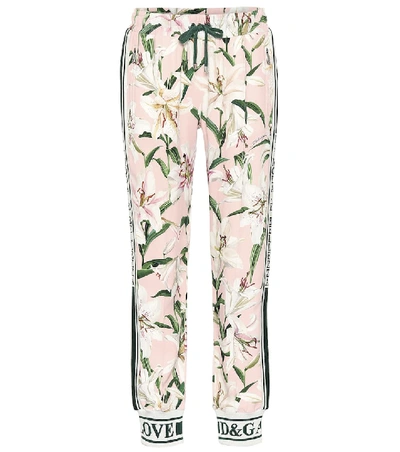 Shop Dolce & Gabbana Floral Trackpants In Multicoloured