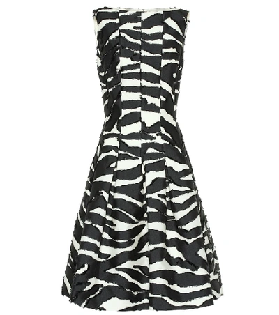 Shop Oscar De La Renta Zebra Dress In Black