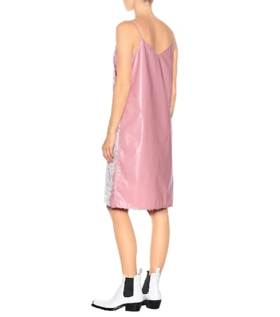 Shop Calvin Klein 205w39nyc Lace-paneled Slip Dress In Pink
