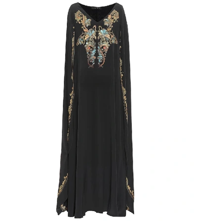 Shop Etro Printed Silk Gown In Black
