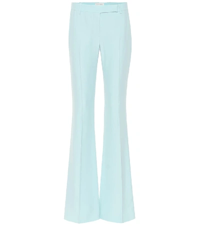 Shop Alexander Mcqueen Mid-rise Flared Pants In Blue