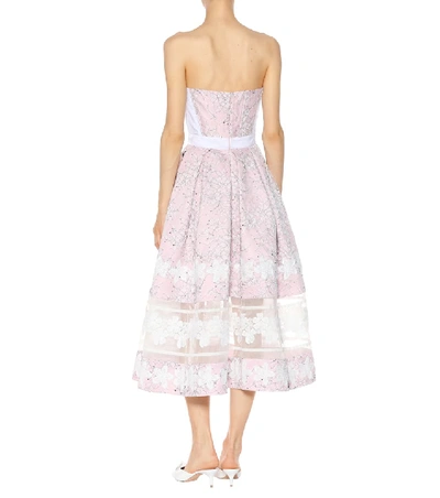 Shop Huishan Zhang Wool And Silk Lace Dress In Pink