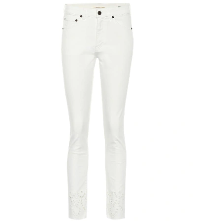 Shop Saint Laurent High-rise Slim Jeans In White