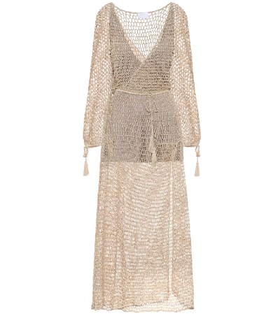 Shop Anna Kosturova Stevie Cotton Maxi Dress In Gold