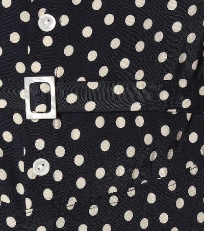 Shop Polo Ralph Lauren Polka-dot Midi Shirt Dress In Black