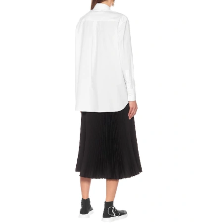 Shop Valentino Oversized Cotton Shirt In White