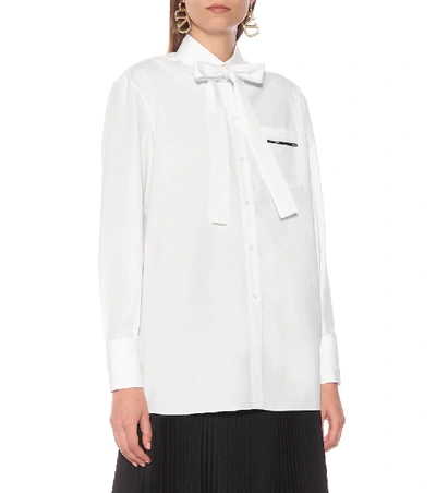 Shop Valentino Oversized Cotton Shirt In White