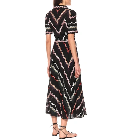 Shop Missoni Printed Stretch-cotton Shirt Dress In Black