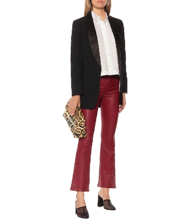 Shop Stouls Dean Mid-rise Flared Leather Pants In Red