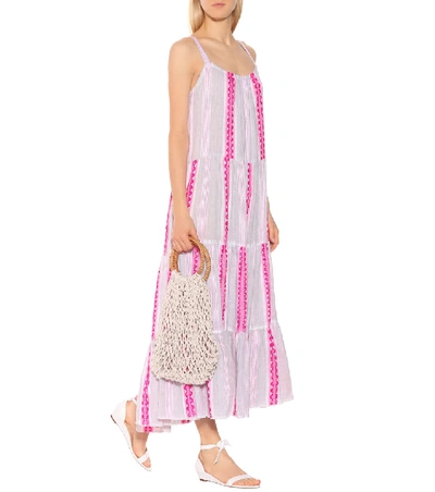 Shop Lemlem Riban Striped Cotton-blend Dress In Pink
