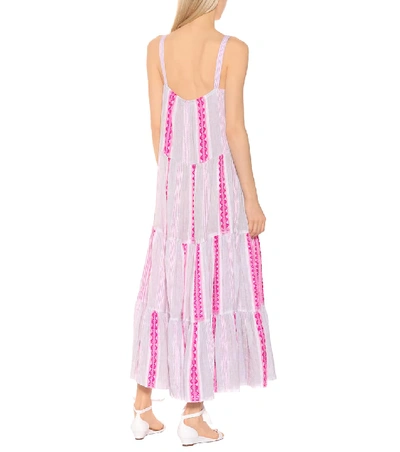 Shop Lemlem Riban Striped Cotton-blend Dress In Pink