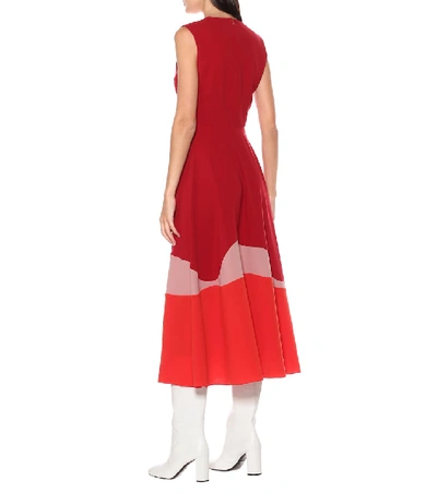 Shop Roksanda Alesi Crêpe Midi Dress In Red