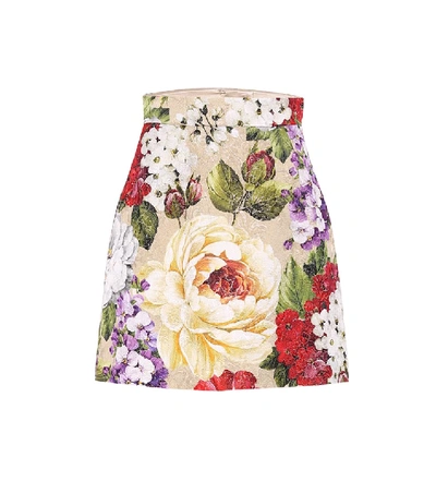 Shop Dolce & Gabbana Floral Brocade Pencil Skirt In Multicoloured