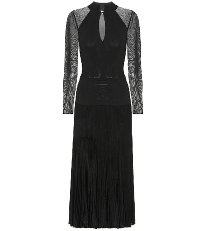 Shop Victoria Beckham Pleated Midi Dress In Black