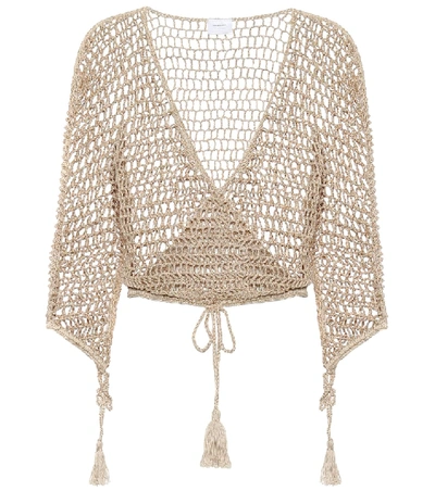 Shop Anna Kosturova Stevie Cotton-crochet Top In Beige