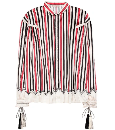 Shop Etro Striped Silk Shirt In Multicoloured