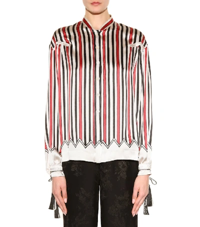 Shop Etro Striped Silk Shirt In Multicoloured