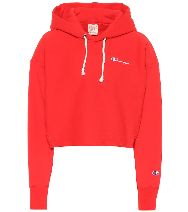 red champion hoodie cropped