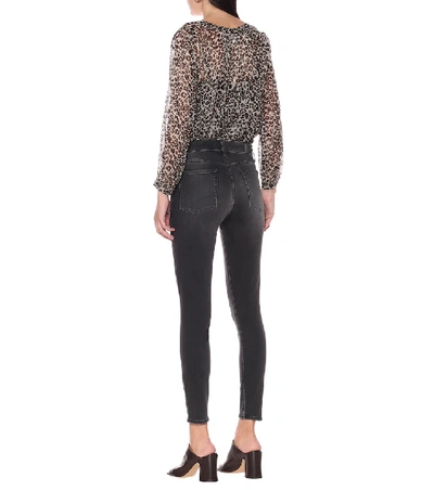 Shop 7 For All Mankind Aubrey High-rise Skinny Jeans In Black