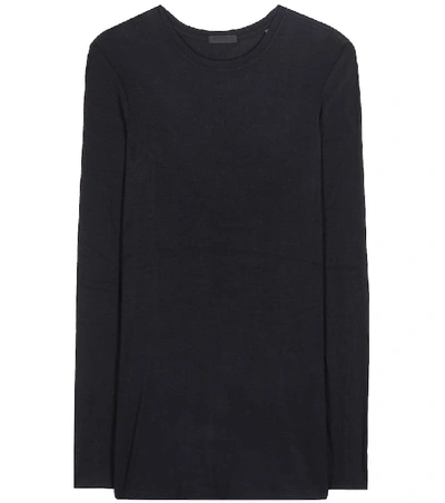 Shop Atm Anthony Thomas Melillo Long-sleeved Ribbed Top In Black