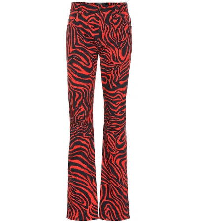 Shop Calvin Klein 205w39nyc Tiger High-rise Straight Jeans In Red