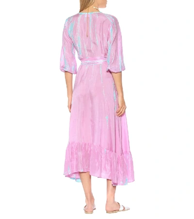 Shop Anna Kosturova Tie-dye Silk Midi Dress In Multicoloured