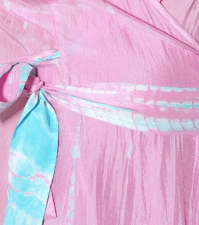 Shop Anna Kosturova Tie-dye Silk Midi Dress In Multicoloured