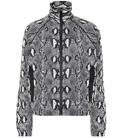 Shop Adam Selman Sport Snake-print Track Jacket In Grey