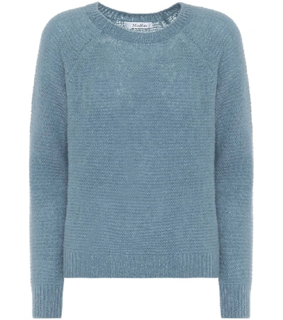 Shop Max Mara Ciad Cashmere And Silk Sweater In Blue