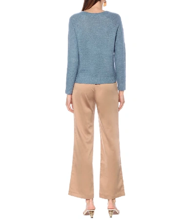 Shop Max Mara Ciad Cashmere And Silk Sweater In Blue