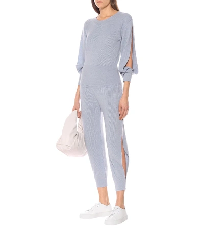 Shop Stella Mccartney Cashmere And Wool Sweater In Blue