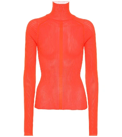 Shop Acne Studios Ribbed-knit Turtleneck Sweater In Red