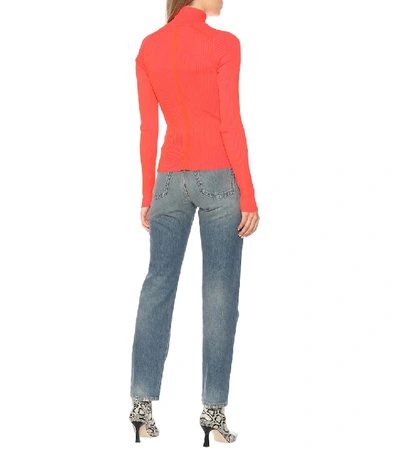 Shop Acne Studios Ribbed-knit Turtleneck Sweater In Red