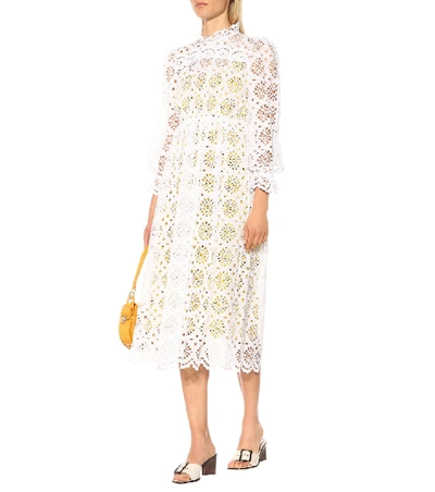 Shop Diane Von Furstenberg Leandra Eyelet Cotton Dress In White